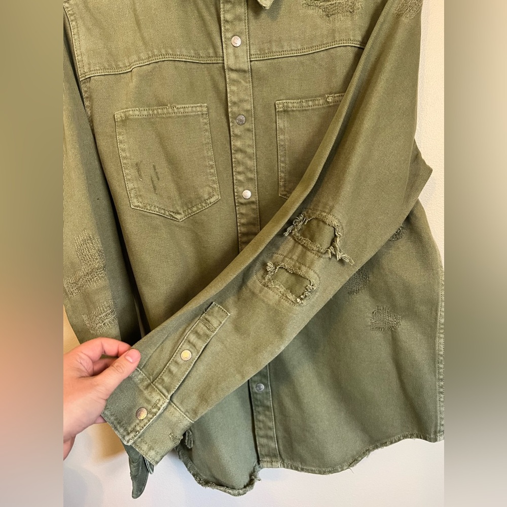 NEW W/O TAG | Men’s Zara Green Denim Jacket - Picture 5 of 6